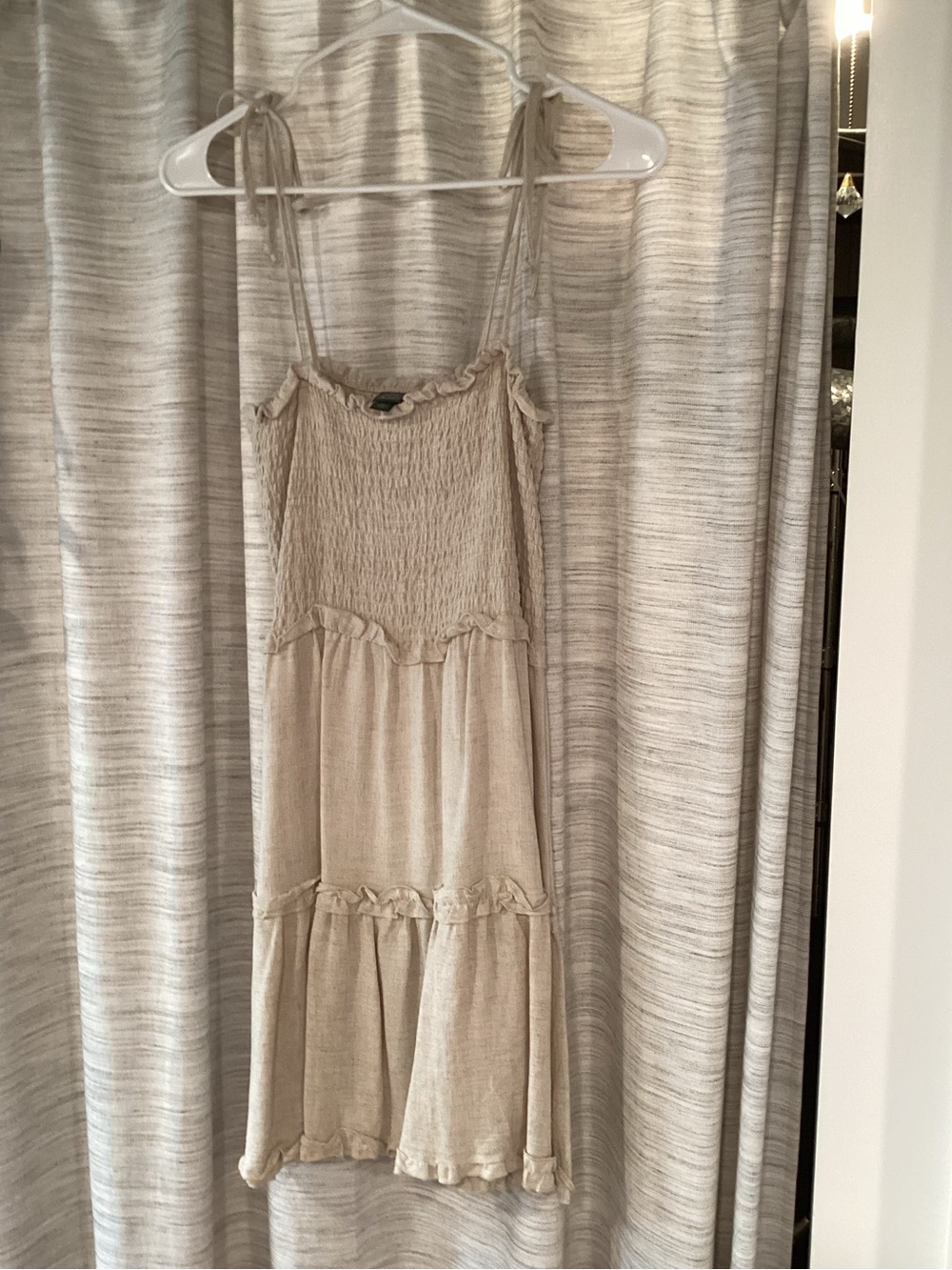 wild fable Beige Tiered Smocked Sundress